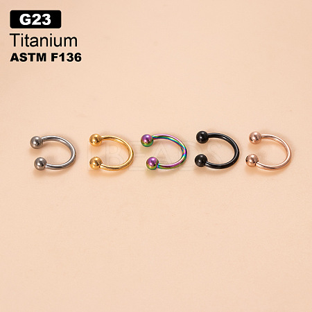 G23 Titanium Circular/Horseshoe Barbell Nose Rings WGFD71D-23-1