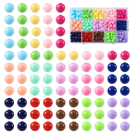 300Pcs 15 Colors Opaque Acrylic Beads SACR-TA0001-13-1