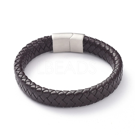 Unisex Leather Cord Weave Bracelets BJEW-JB04893-02-1
