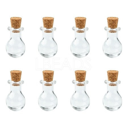 8Pcs Mini High Borosilicate Glass Bottle Bead Containers BOTT-FS0001-01-1