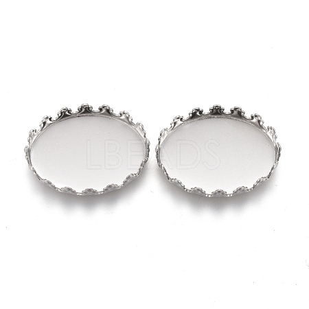 Tarnish Resistant 201 Stainless Steel Cabochon Settings STAS-P249-10B-P-1