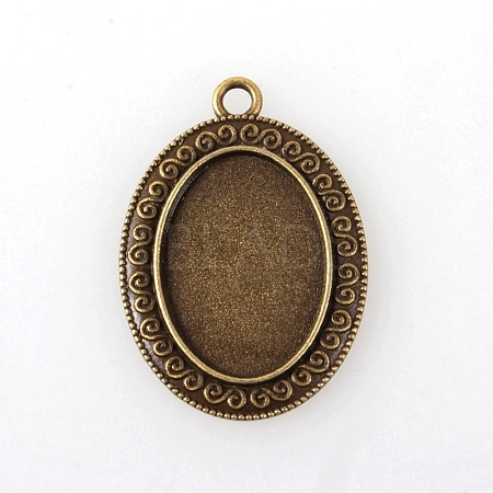 Vintage Tibetan Alloy Pendant Cabochon Bezel Settings X-TIBEP-M018-39AB-NF-1