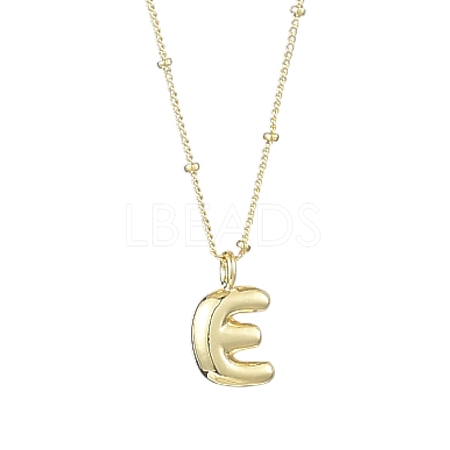 1Pc Initial Letter Brass Pendant Necklaces NJEW-YW0001-24E-1