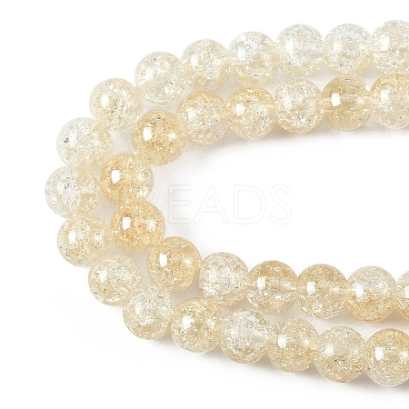 1Strand Electroplated Crackle Glass Beads Strands EGLA-YW0005-45B-1