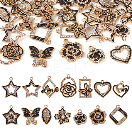 28Pcs 14 Styles Alloy Enamel Pendants FIND-TA0002-71-1