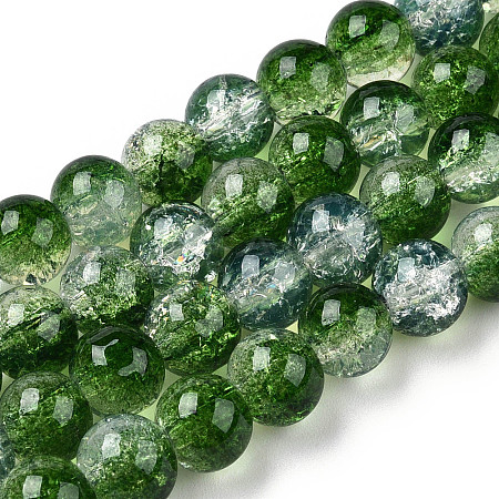 Transparent Crackle Baking Paint Glass Beads Strands DGLA-T003-01B-04-1