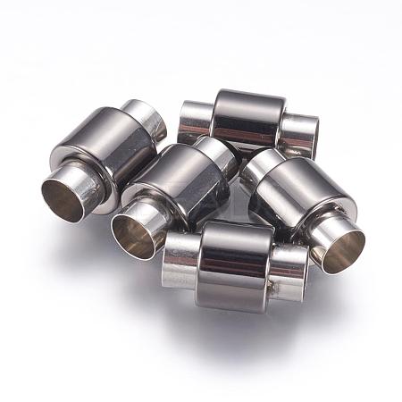 304 Stainless Steel Magnetic Clasps with Glue-in Ends STAS-F123-09B-1