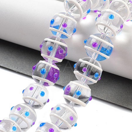 Glass with Enamel Beads Strands GLAA-M047-01G-1