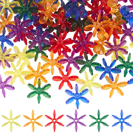 120Pcs Transparent Acrylic Beads OACR-SC0003-02B-1