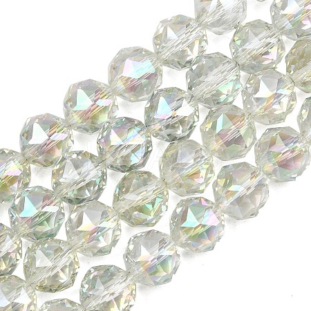 Transparent Electroplate Glass Beads Strands EGLA-N002-34C-B04-1