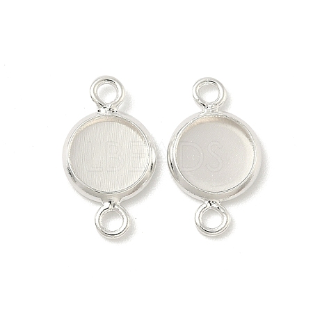 Flat Round Brass Connector Cabochon Settings KK-K414-13G-S-1
