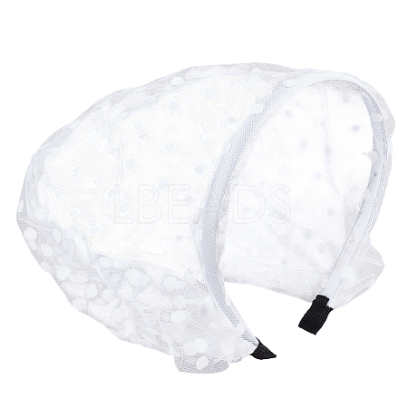 Polyester Mesh Veil Hair Bands OHAR-WH0021-63A-1
