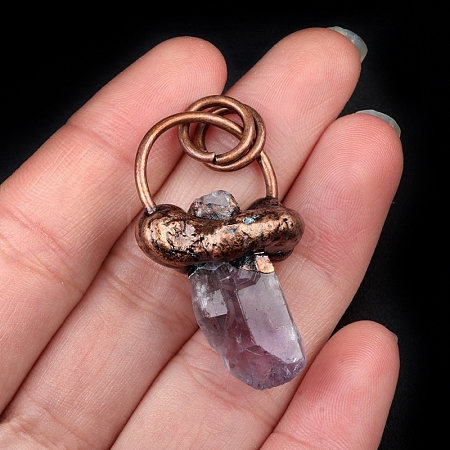 Amethyst with Metal Pendants PW-WG46EB9-02-1