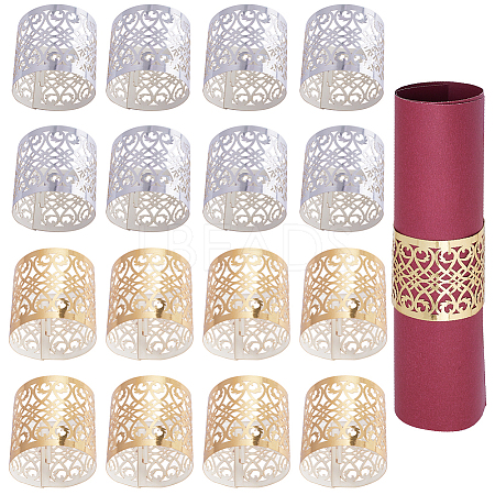 50Pcs 2 Style Metallic Paper Napkin Rings AJEW-GF0007-51-1