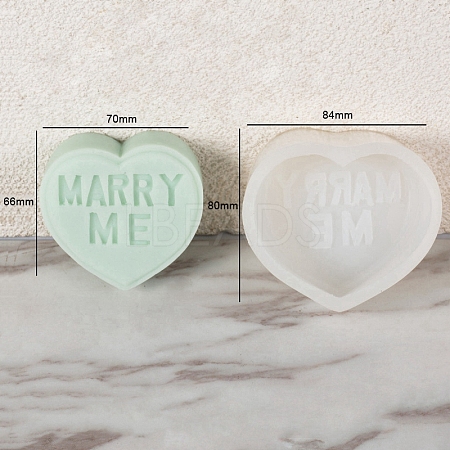 DIY Silicone Heart with Word Soap Molds PW-WG13454-06-1