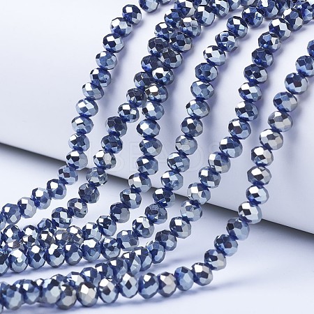 Electroplate Glass Beads Strands EGLA-A034-T6mm-C09-1