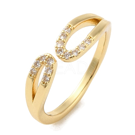 Brass Micro Pave Cubic Zirconia Rings for Women RJEW-E295-26G-1