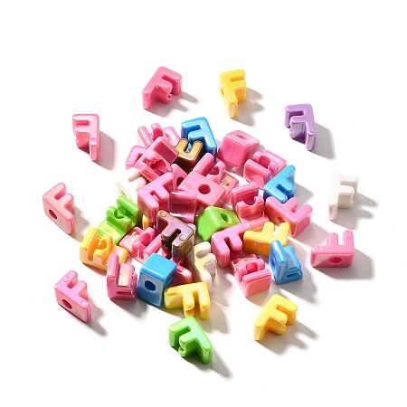 UV Plating Opaque Acrylic European Beads SACR-Z007-01F-1