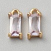 Golden Plated Brass Cubic Zirconia Charms LS-ZIRC-WH0015-01G-09-1