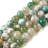 Natural Green Cherry Blossom Agate Beads Strands G-NH0061-A01-8mm-2