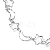 304 Stainless Steel Star & Moon Link Chain Anklets for Men Women STAS-B039-15P-2