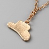 Cowboy Theme Enamel Pendant Necklace with Cable Chains NJEW-WH0013-17A-3