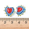 Baking Paint Glass Bumpy Beads Heart LAMP-V001-09E-4