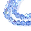 AB Color Plated Transparent Glass Beads Strands GLAA-G127-01-01P-4