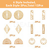 SUPERFINDINGS 12Pcs 6 Style Brass Pendants KK-FH0005-98-3