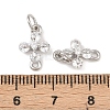 Brass Pave Clear Cubic Zirconia Cross Links Connector Charms KK-G544-16P-3