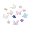 Beadthoven 24Pcs 12 Style 3D Rose Organgza Lace Embroidery & Butterfly Ornament Accessories DIY-BT0001-48-2
