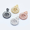 Long-Lasting Plated & Rack Plating Brass Micro Pave Cubic Zirconia Letter Pendants ZIRC-A007-03G-1