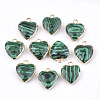 Electroplate Synthetic Malachite Pendants X-G-T112-03D-1