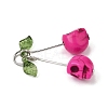 6Pcs 6 Colors Dyed Synthetic Turquoise Skull Cherry Pendants PALLOY-JF04110-5