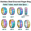 14Pcs 7 Styles Stainless Steel Grooved Finger Ring Settings STAS-SC0010-65RC-2