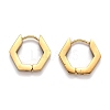 304 Stainless Steel Hexagon Huggie Hoop Earrings STAS-H156-03A-G-2