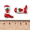 Boot Baking Paint Glass Enamel  Beads LAMP-C020-02R-3