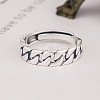 925 Sterling Silver Chunky Curb Chains Adjustable Rings for Women FS-WG946EA-01-2