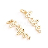 Brass Micro Pave Cubic Zirconia Pendants ZIRC-E164-28G-2