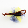 Flower Cloth Plastic Banana Hair Clips PHAR-S294-05-2