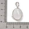 Rhodium Plated 925 Sterling Silver Pave Natural Shell Oval Pendants STER-C009-02P-3