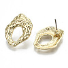 Rack Plating Hammered Alloy Stud Earring Findings LS-PALLOY-N155-65-NR-2