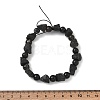 Natural Black Tourmaline Round and Nuggets Beaded Stretch Bracelets GG-CBA0C4C-01-5