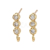 Brass Micro Pave Cubic Zirconia Studs Earring Findings KK-K364-08G-1