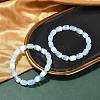 Dyed Natural Selenite Column Beaded Stretch Bracelets for Women BJEW-I312-05B-1