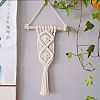 Cotton Cord Macrame Woven Wall Hanging HJEW-C010-21-1