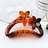 Amber Color Hollow Hair Clip with Matte Half Round Arc Flower. ST6189166-1