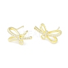 Left and Right Brass Pave Clear Cubic Zirconia Stud Earring Findings KK-F875-02G-1