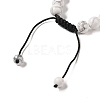 8mm Round Natural Howlite Braided Bead Bracelets BJEW-C067-01B-08-4