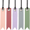 CRASPIRE 10Pcs 5 Colors Leather Bookmarks AJEW-CP0007-56-1